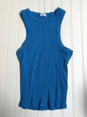 Cotton On Bright Blue Ribbed Tank